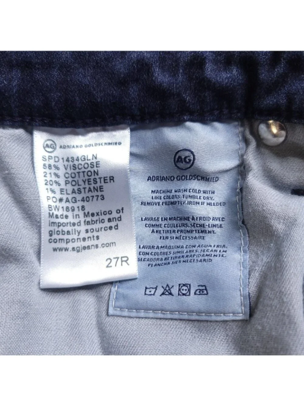 Adriano Goldschmied Womens Prima Cigarette Leg Jeans 27 Dark Wash Low Rise - Picture 8 of 8